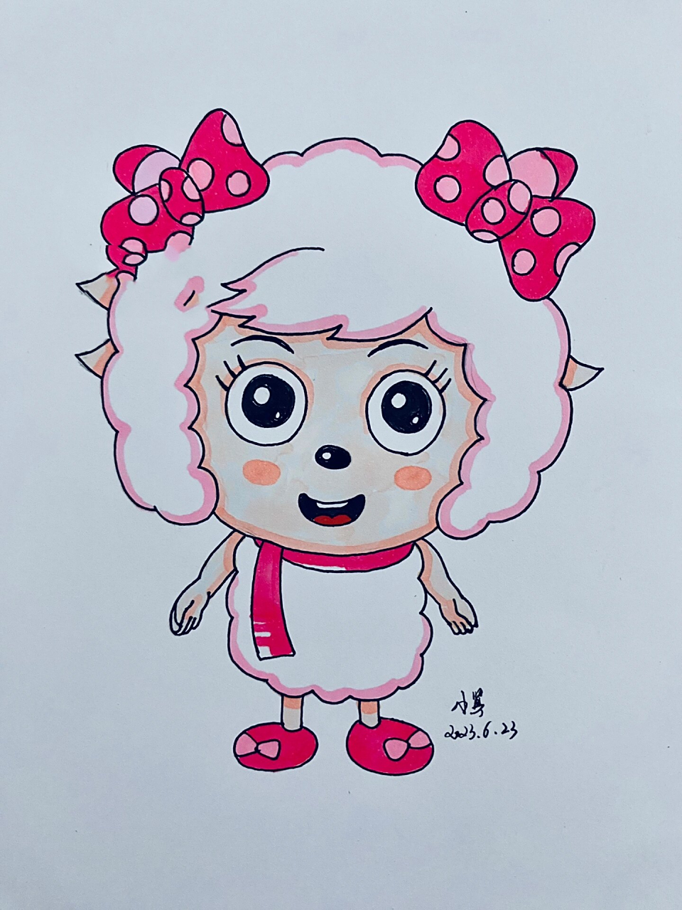 第70幅美羊羊简笔画手绘-附步骤图 美羊羊简笔画