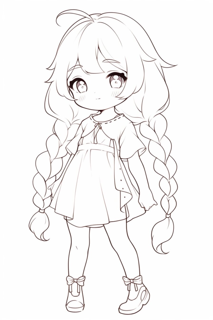 人物素材 自由涂色 涂上自己喜欢的颜色吧