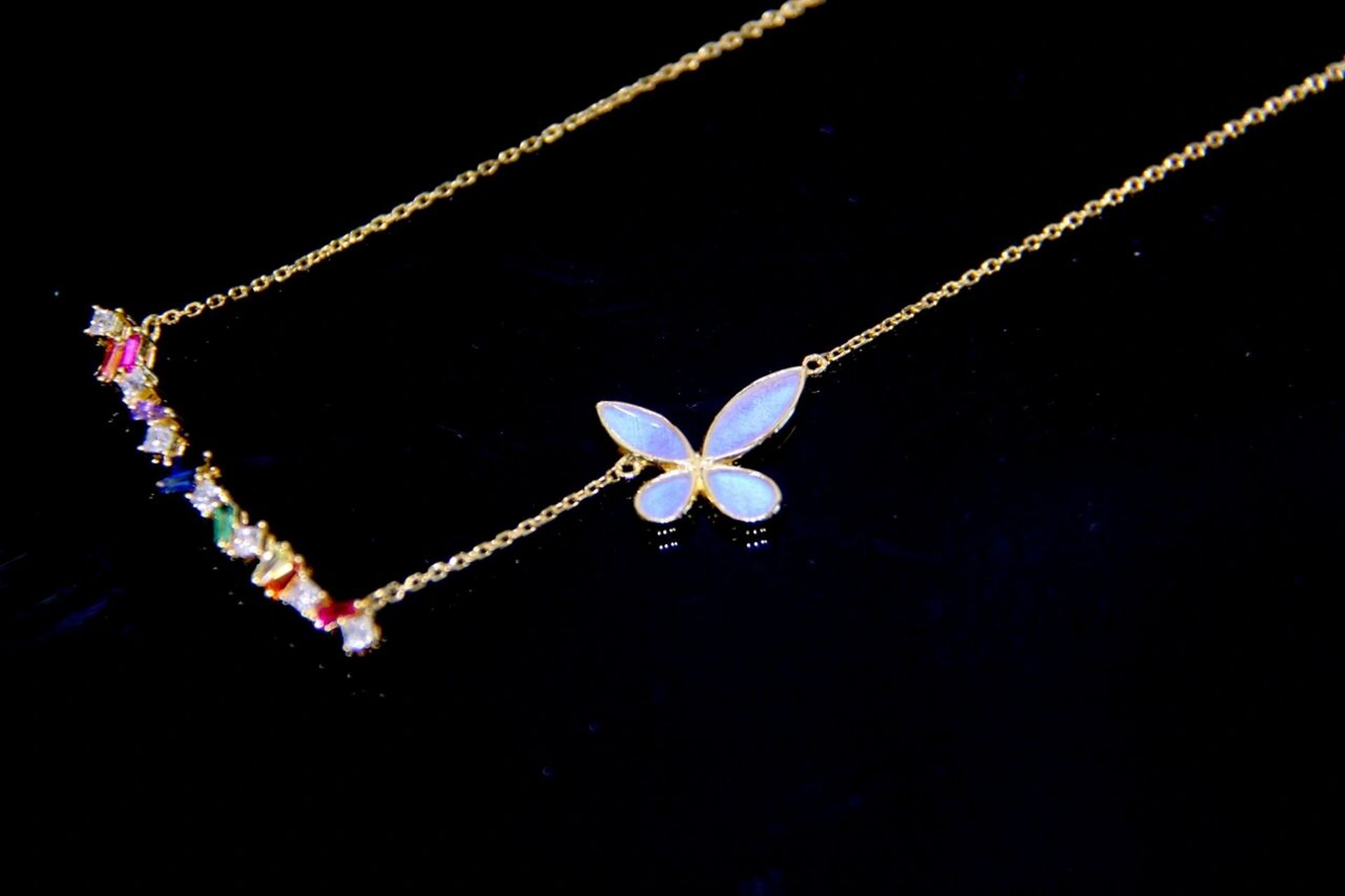 99蝶翅首饰系列 |秘鲁大蓝闪蝶 蝶翅闪动 忽明忽暗 收拢这颗蓝色