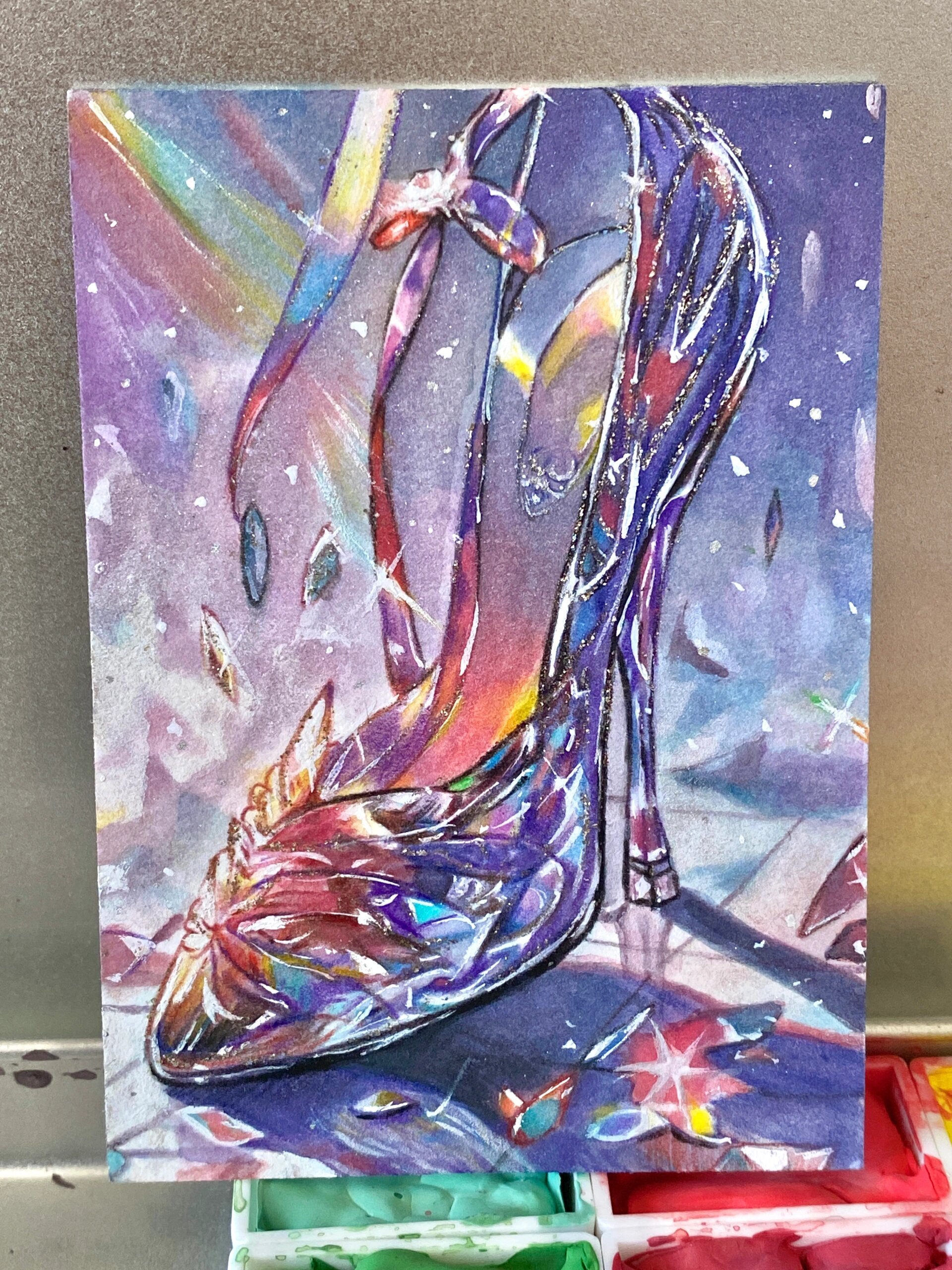 水晶鞋好难画啊