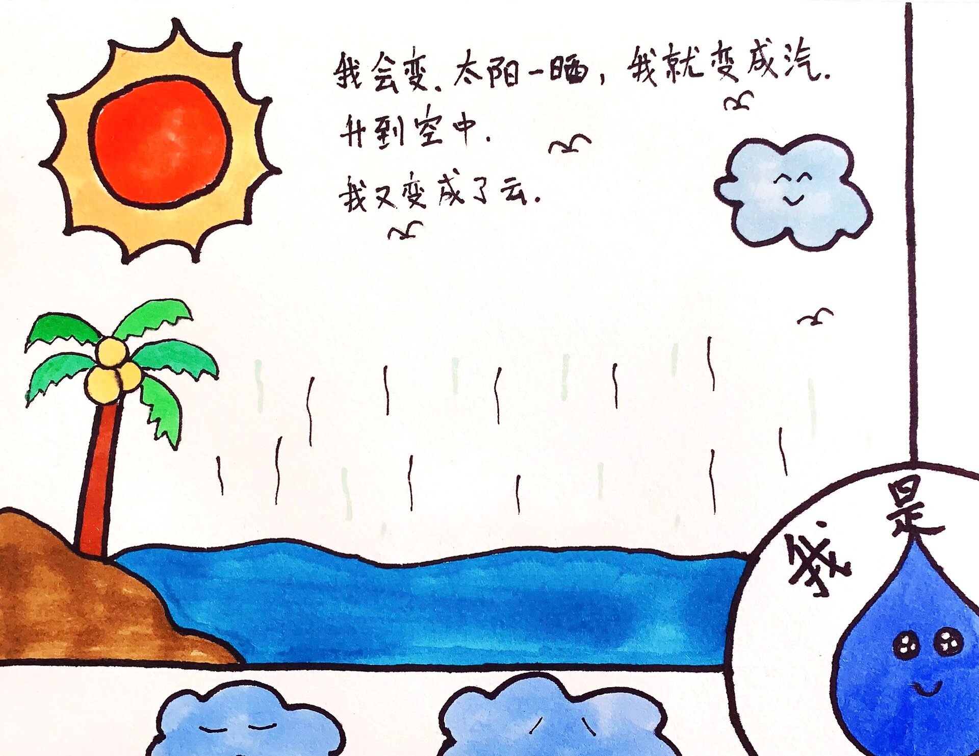 我是什么,手绘连环画,手抄报     二年级语文课文《我是什么》,小朋友
