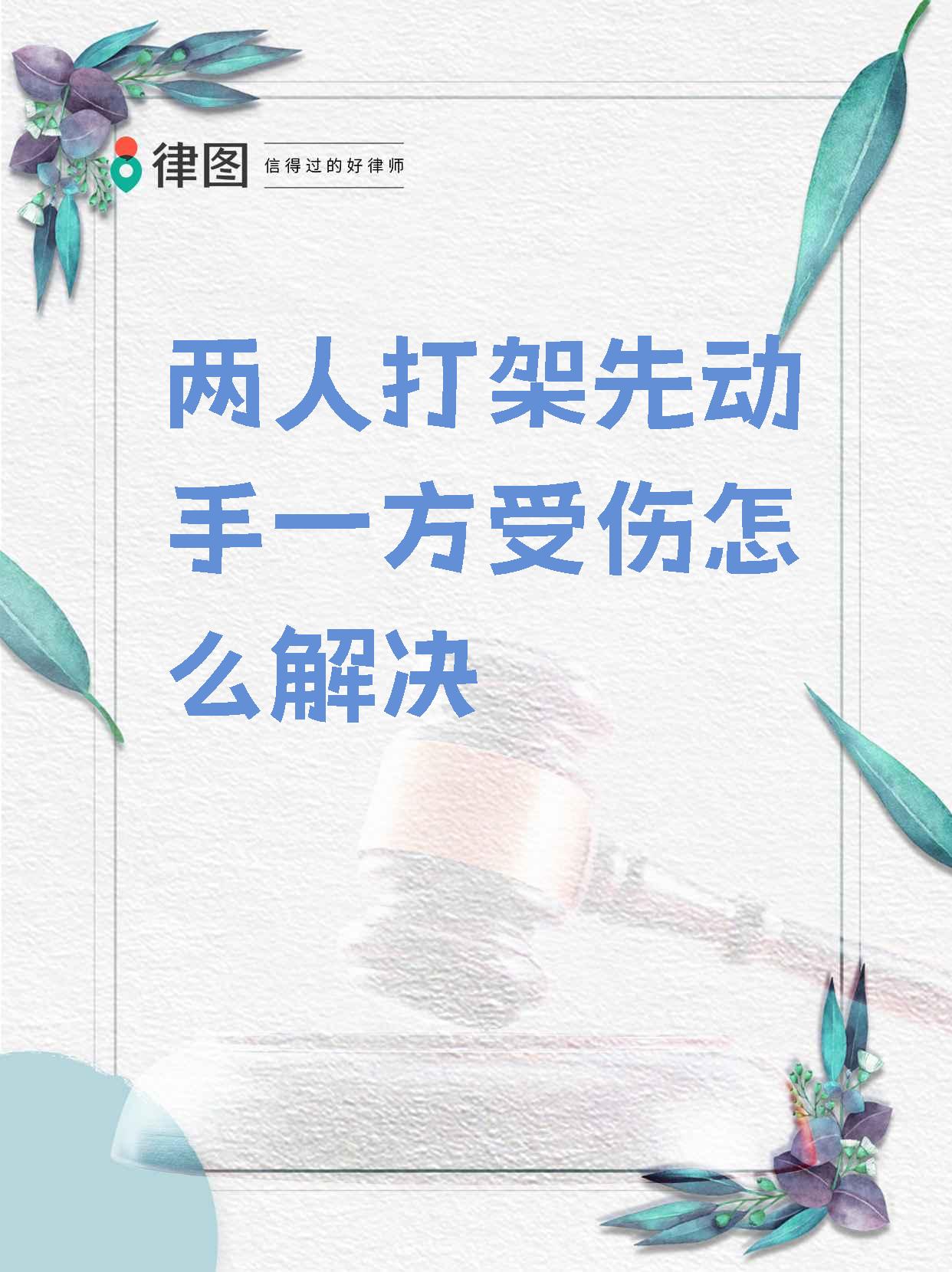 两人打架先动手一方受伤怎么解决】