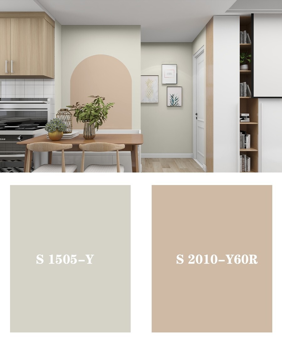 墙漆高级配色:百搭不会错的高颜值乳胶漆合 #1: 优雅高级的米白色属于