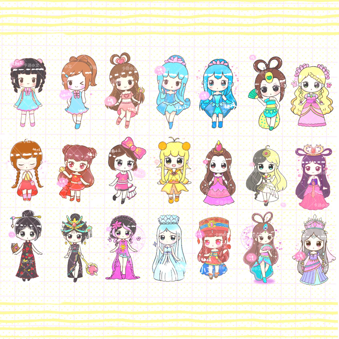 叶罗丽娃娃合集 叶罗丽简笔画 叶罗丽娃娃 萌萌q版叶罗丽卡通画合集