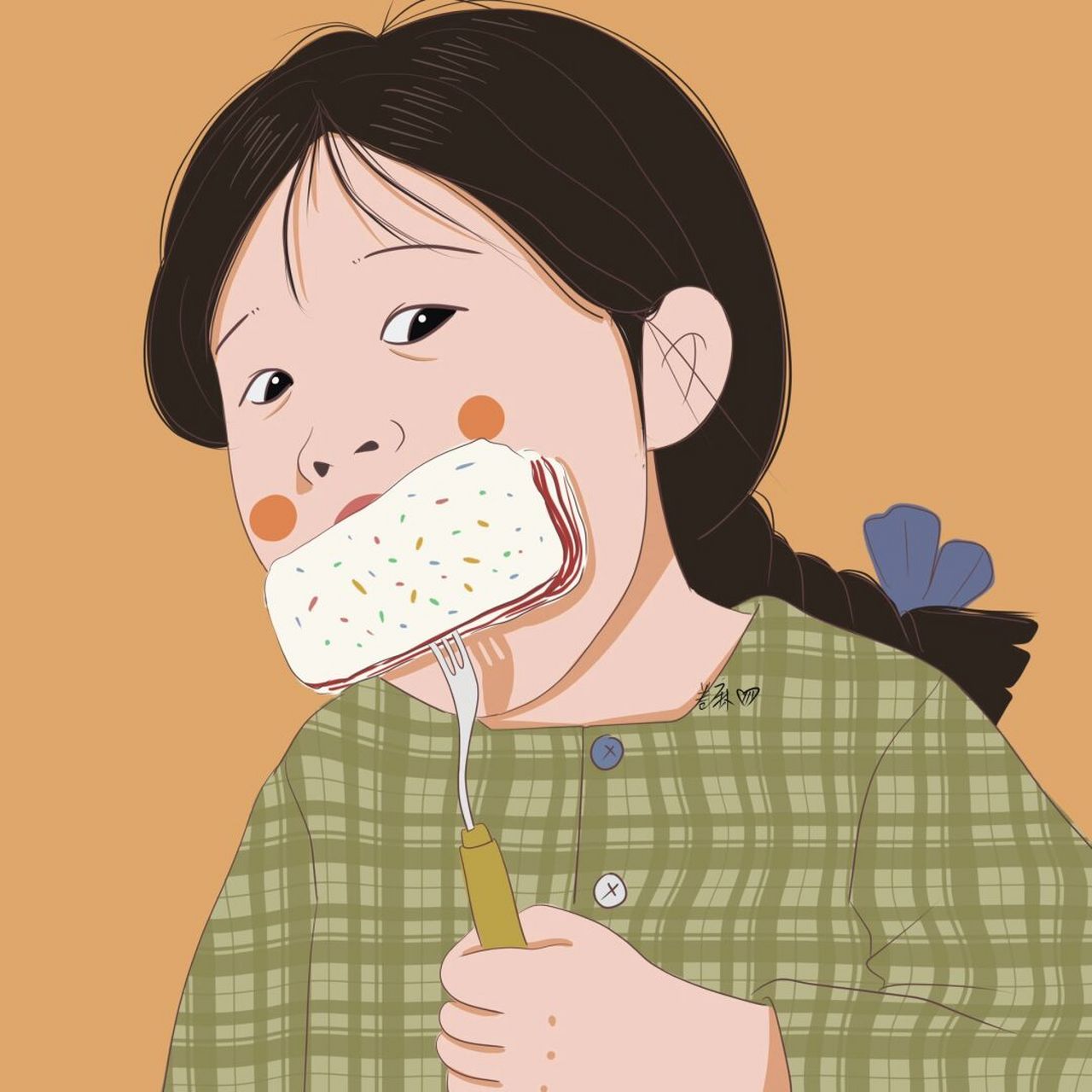 插画 | 头像 | 吃个大蛋糕90 图片92二改92商用92去签名 搬运