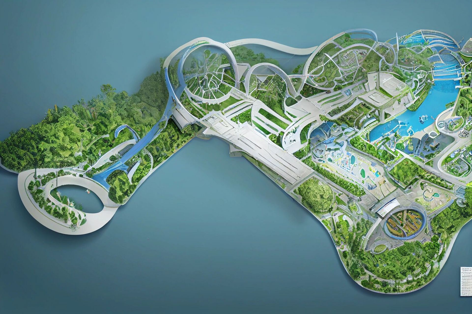 【ai智慧生成儿童乐园主题公园鸟瞰】 图中可见同一块规划地域,ai根据