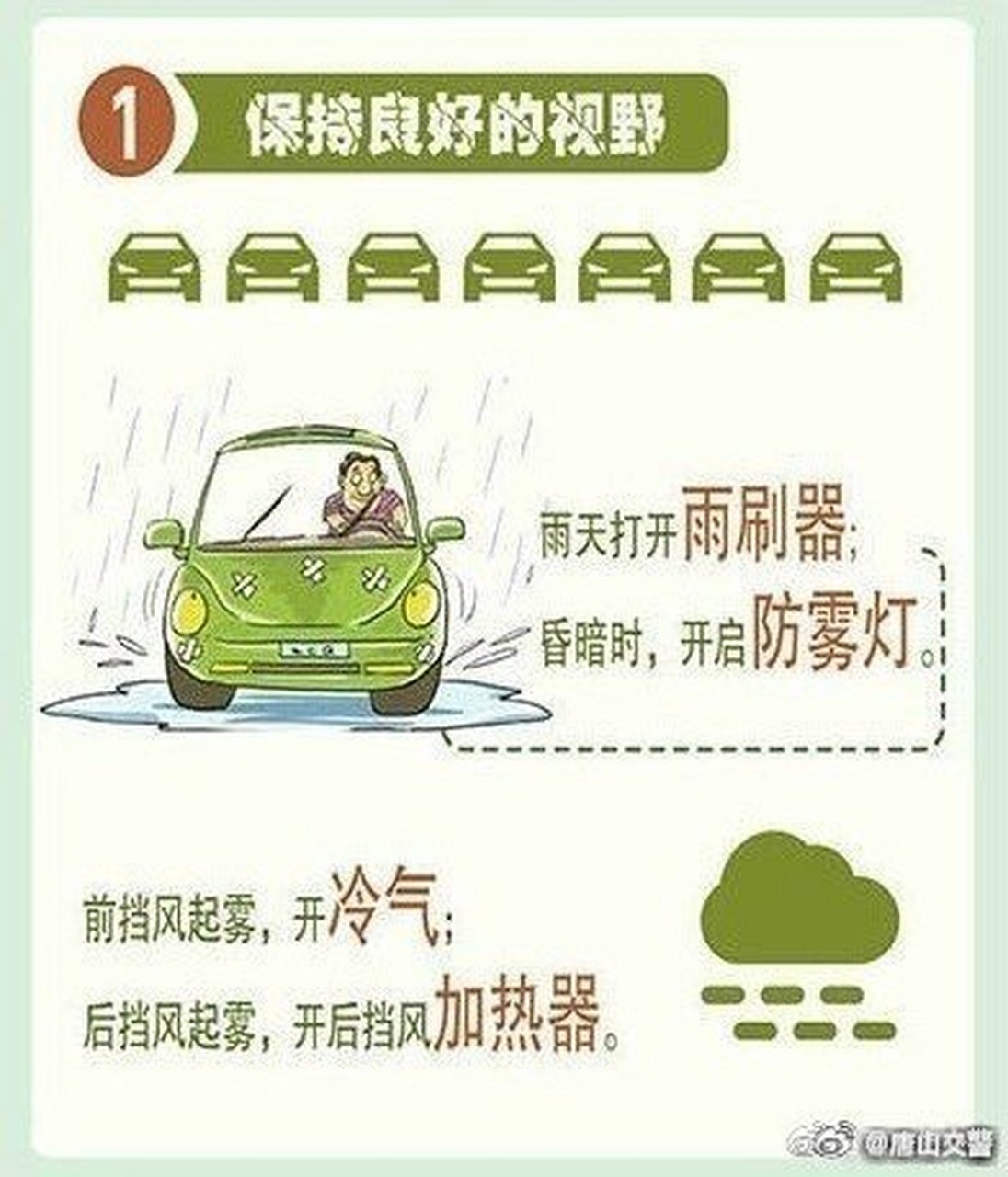 【雨天行车注意事项】 近期有雨,路面湿滑,驾车出行,需小心谨慎.