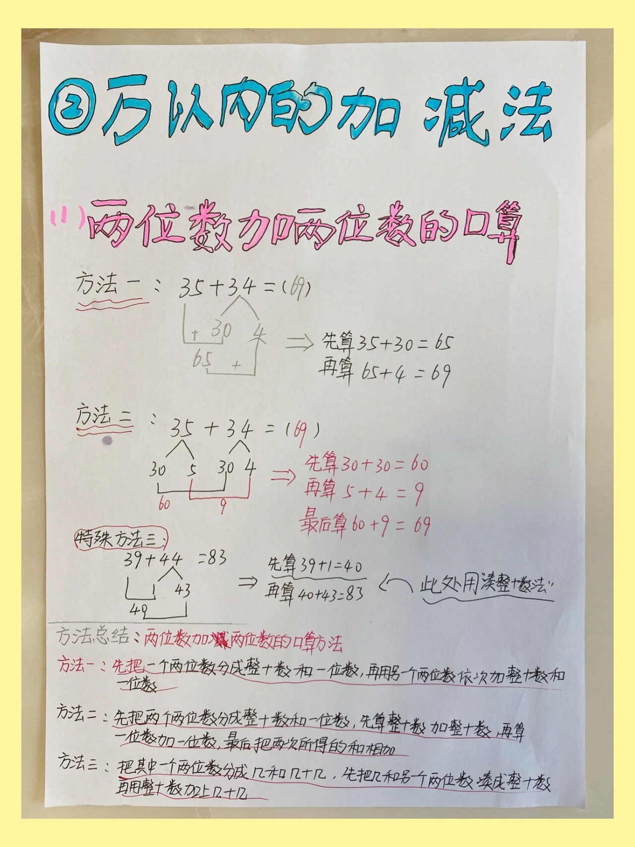 错位加减法 具体方法图片