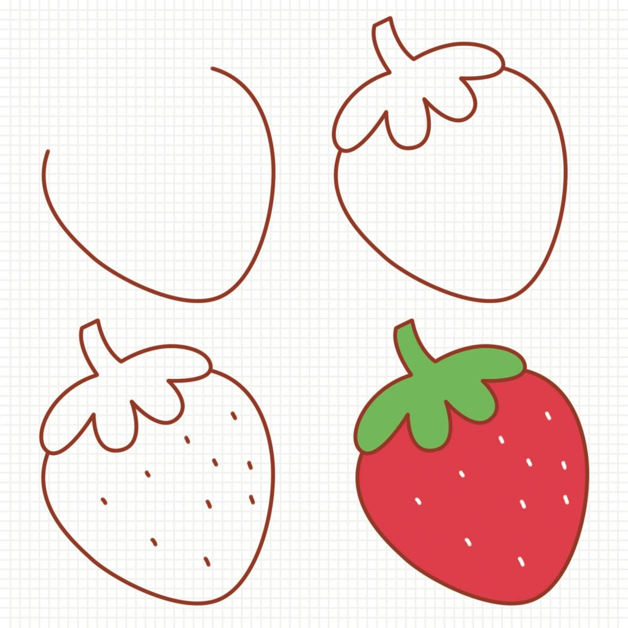 草莓的美食味道简笔画图片