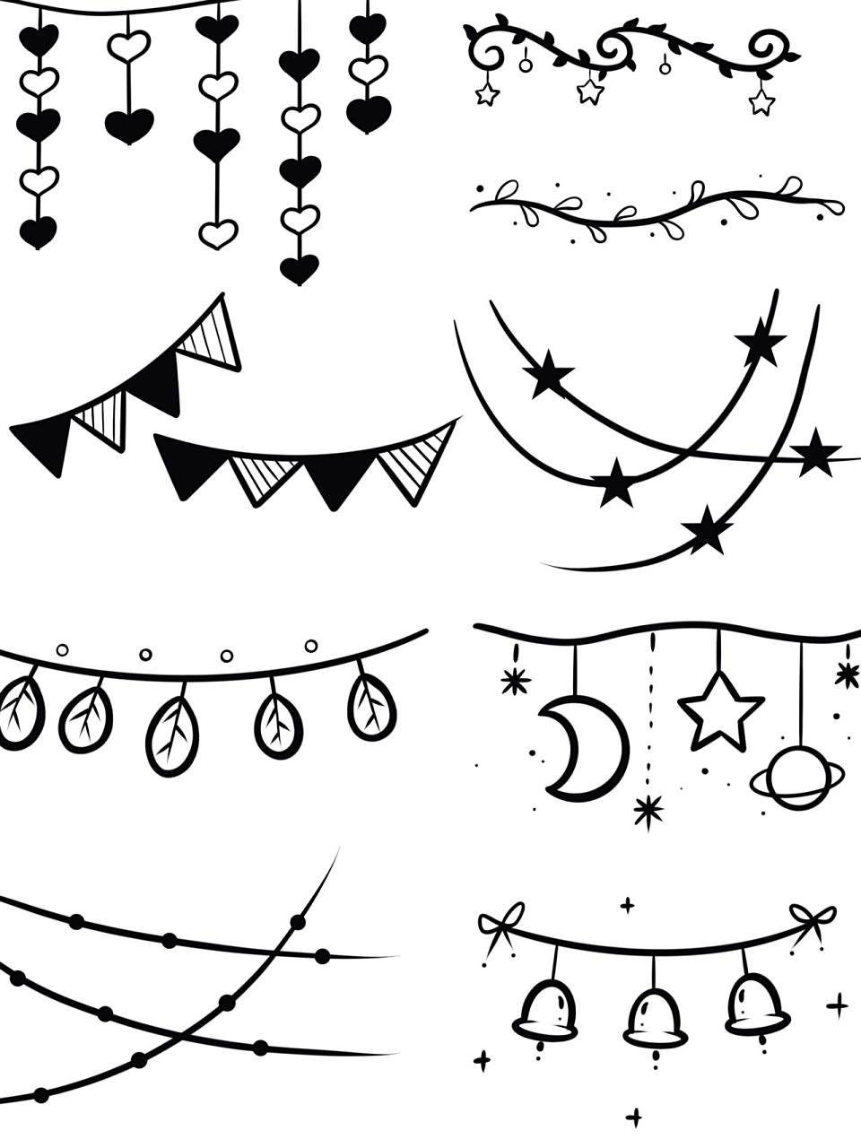 简笔画小花边 简笔画花边 简单万能