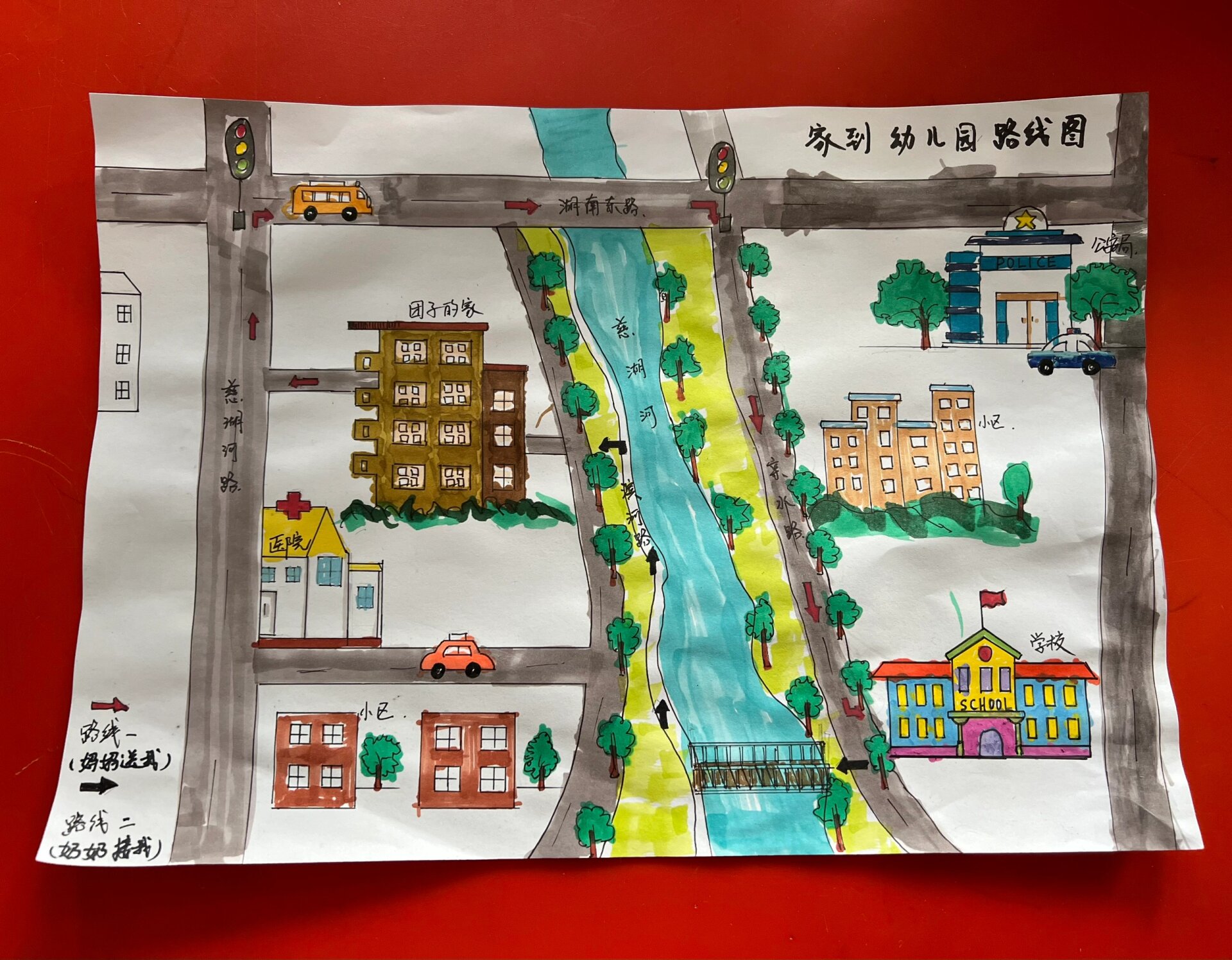 家到幼儿园的路线图