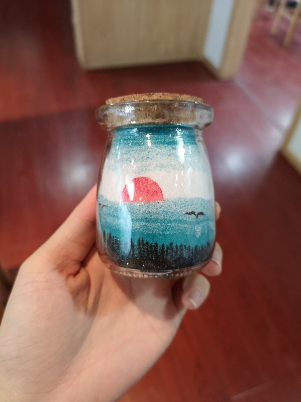 风景沙瓶画