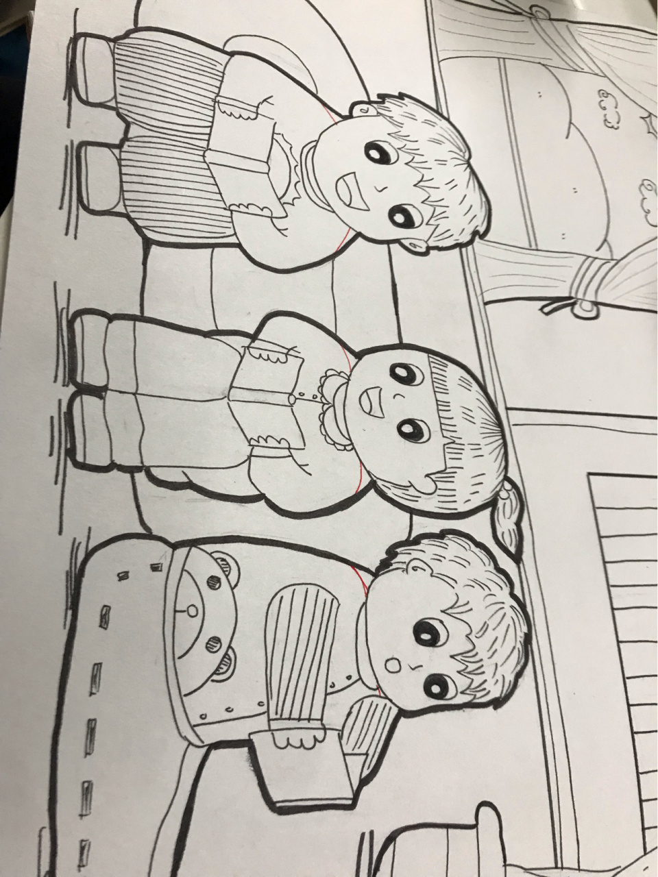 幼儿主题画简笔画 图书馆 书籍 书房 室内画