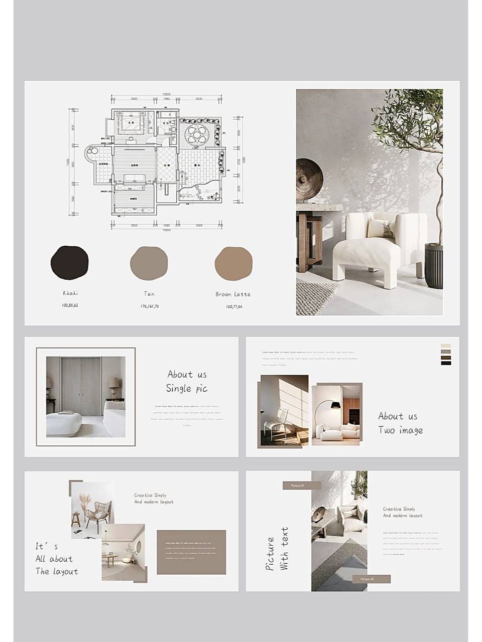 室内设计方案ppt|高端简约侘寂风 高级感ppt模板|室内设计|家装设计