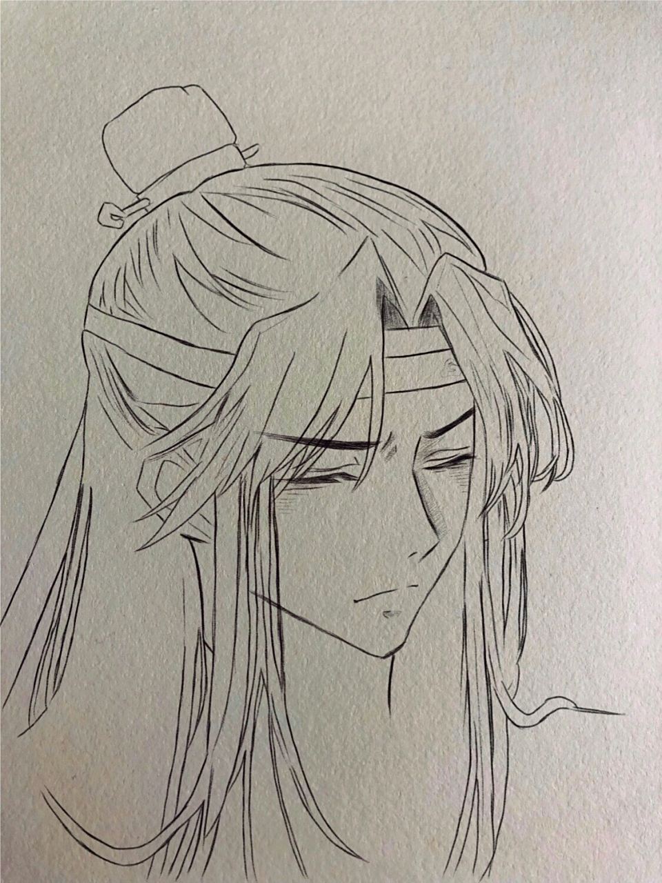 蓝忘机绘画过程 "我想带一人回云深不知处,带回去藏起来,可他不愿"