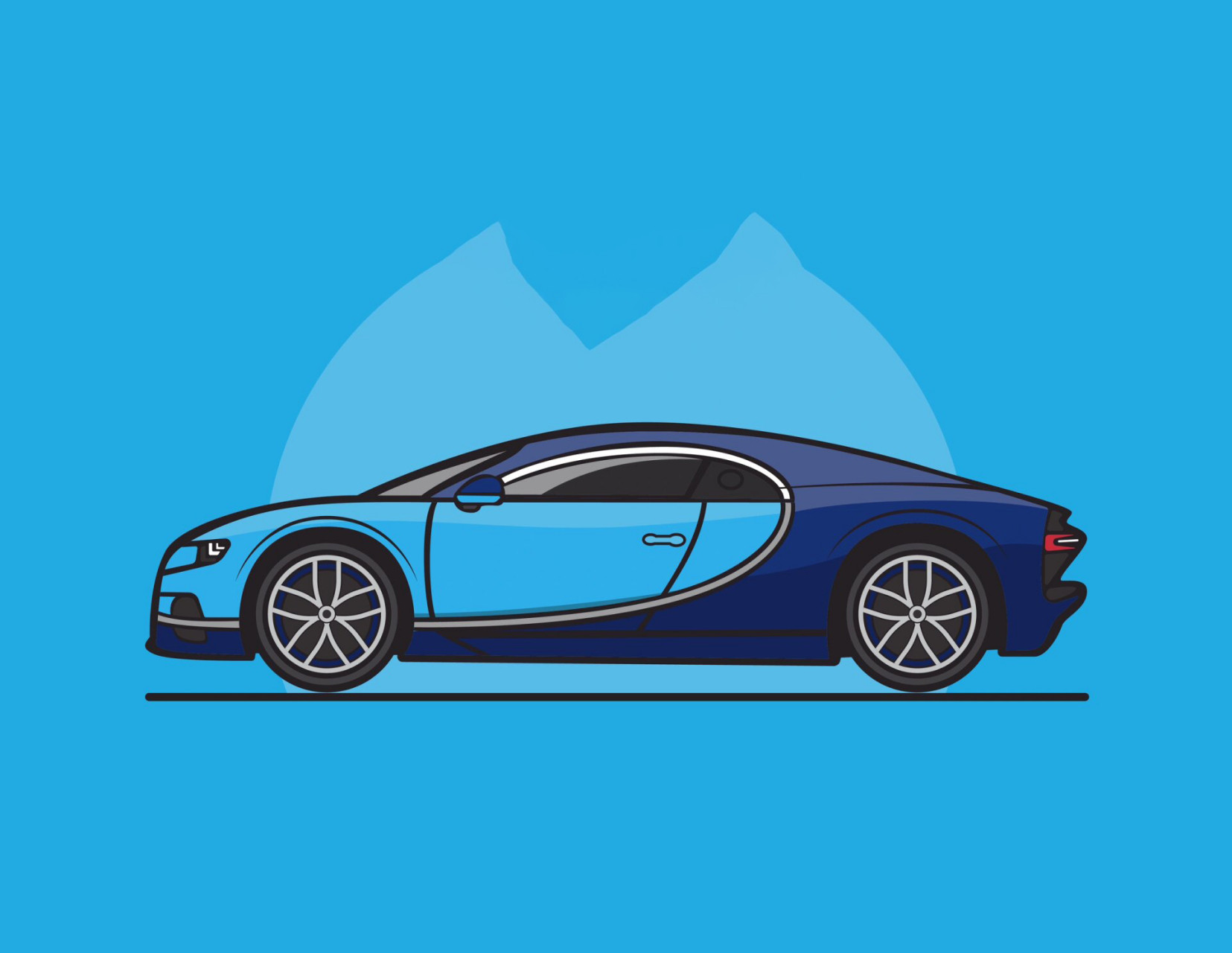 布加迪chiron 插画练习