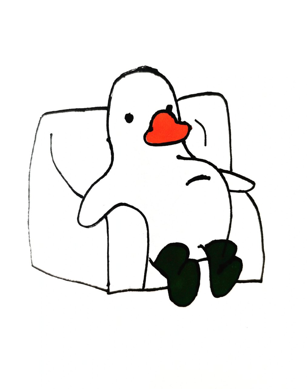 简笔画可爱手绘14 临摹96 假期后遗症,上班第一天葛优躺谁不会