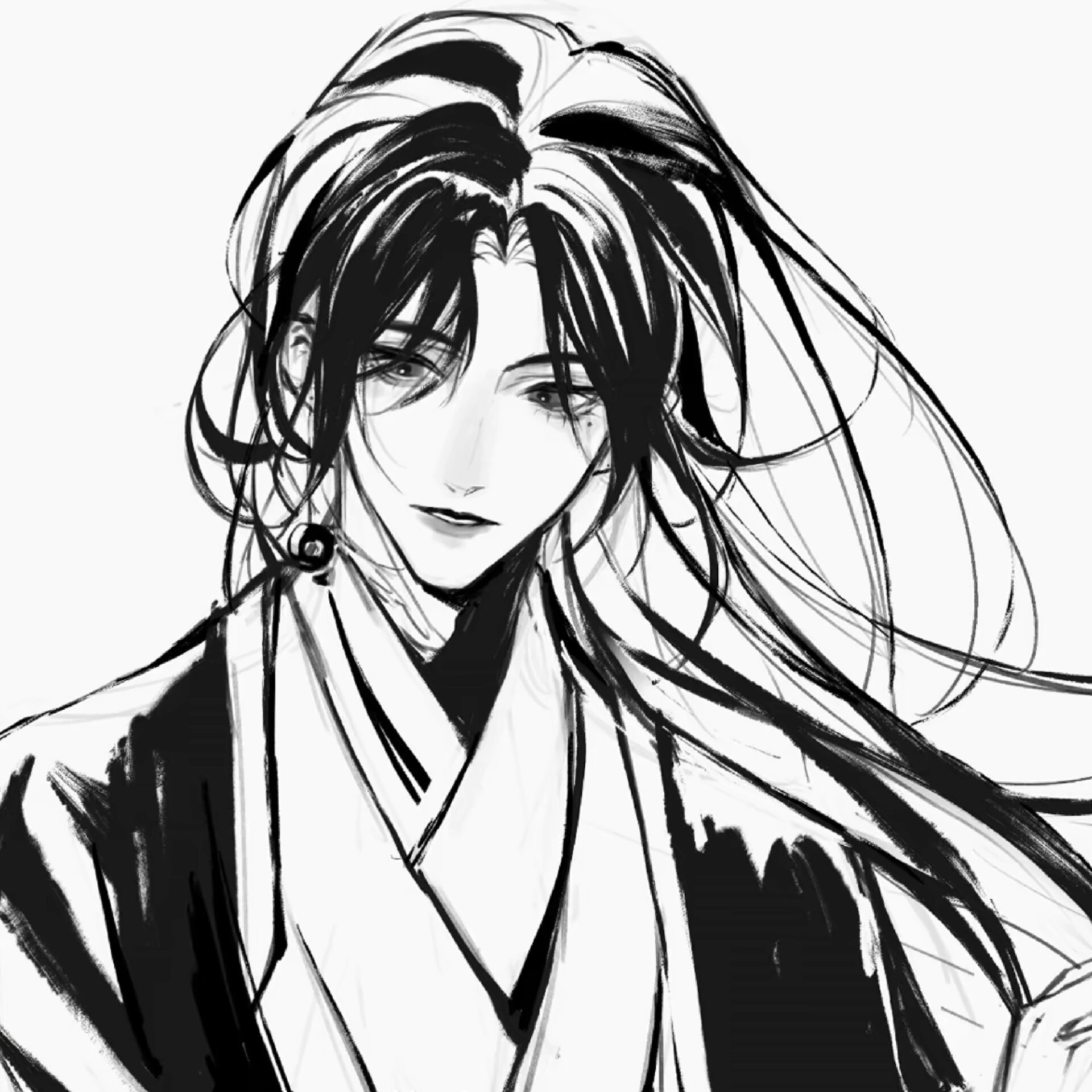 好看的黑白古风头像