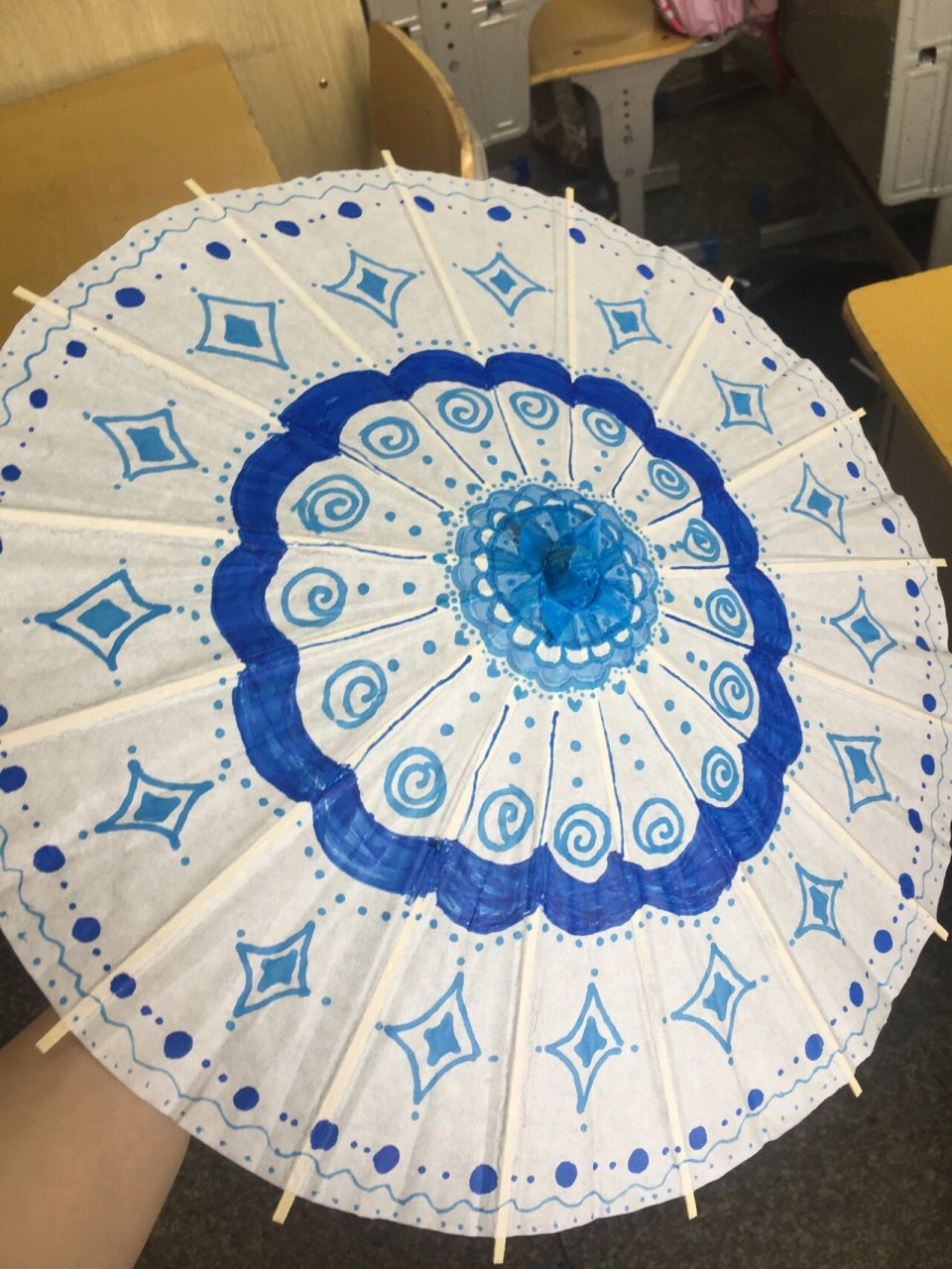 中国风 青花瓷 油纸伞 精心绘制自己的油纸伞