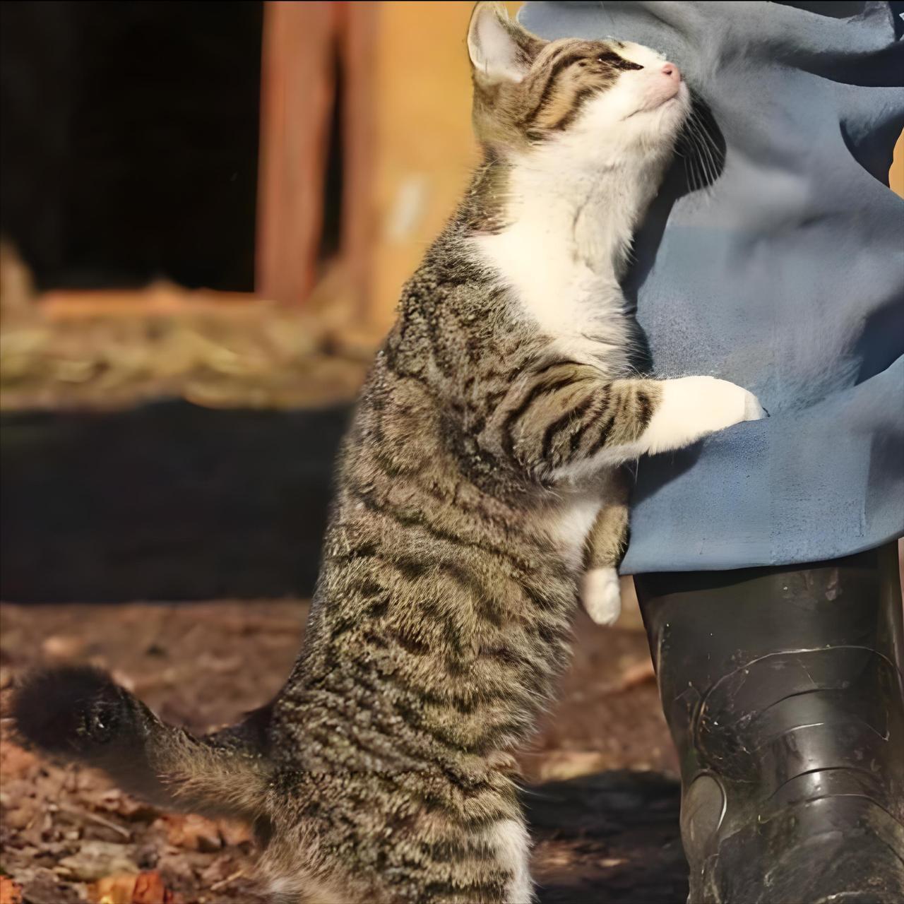 小猫蹭人的表情包图片