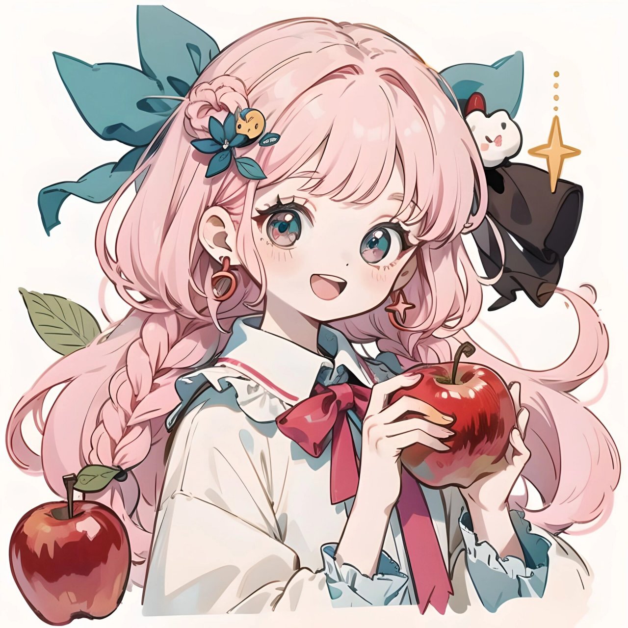 可爱女生头像之红苹果女孩
