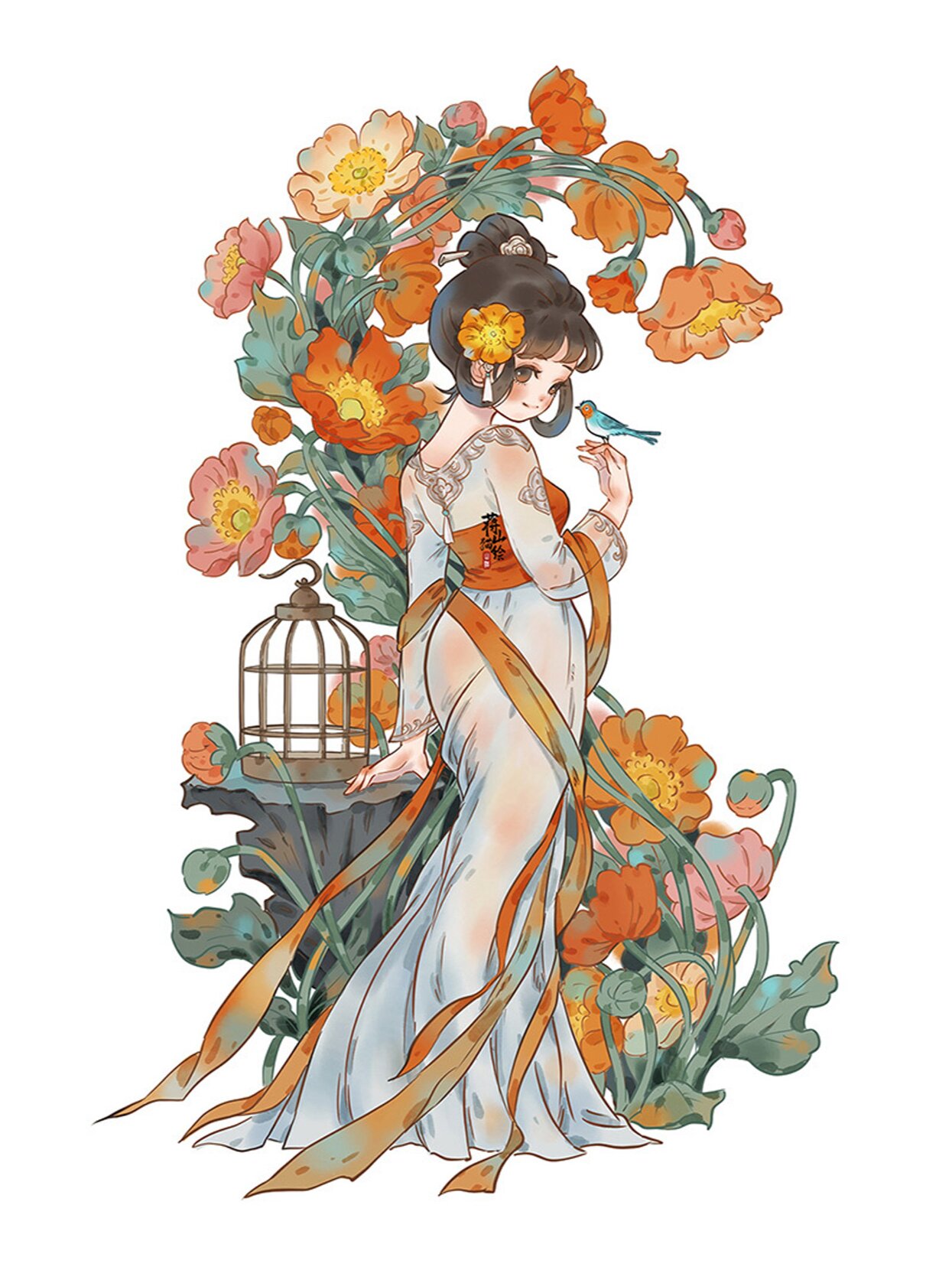 可爱古风人物插画/分享