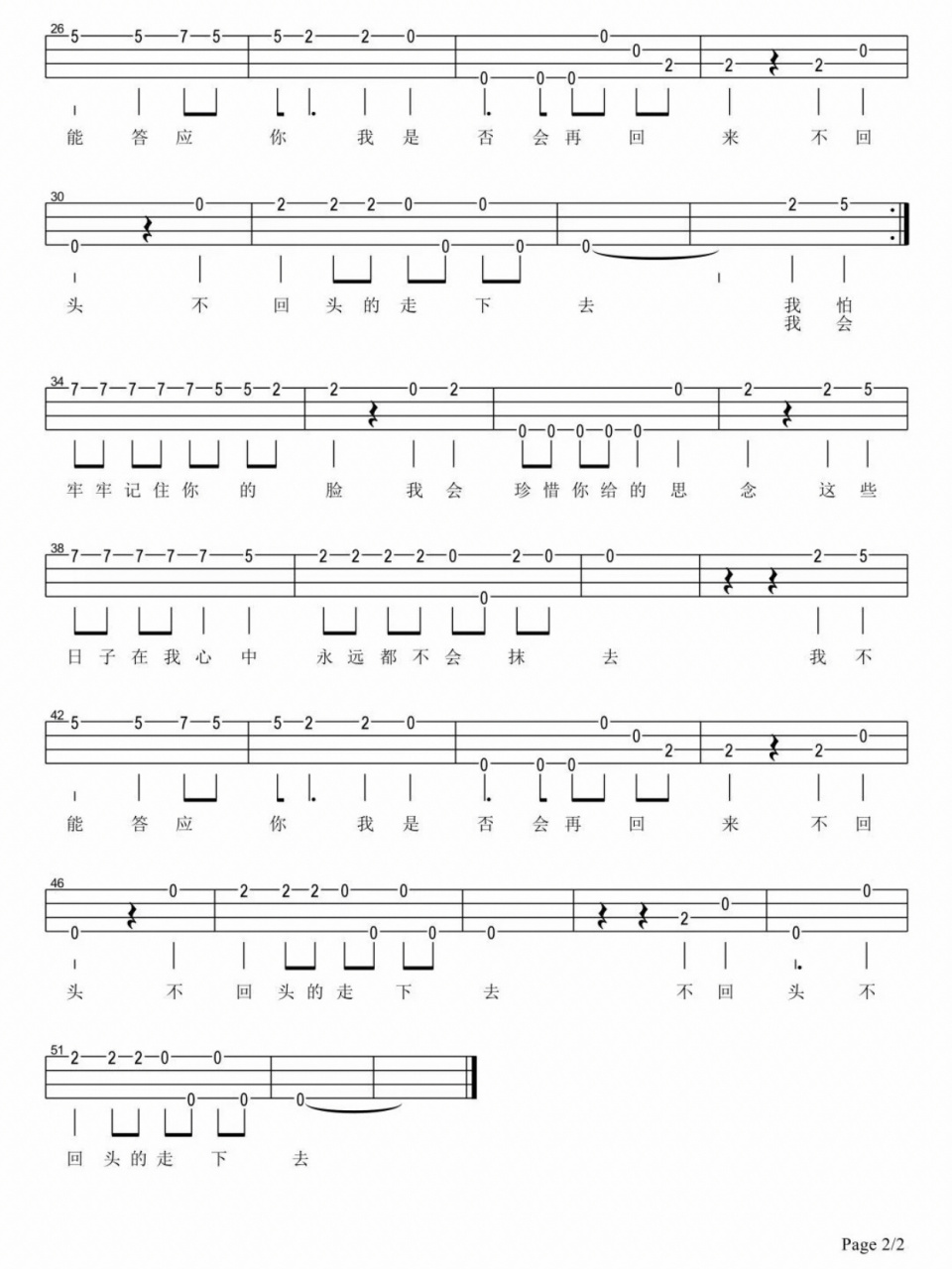 尤克里里谱 《再见》张震岳