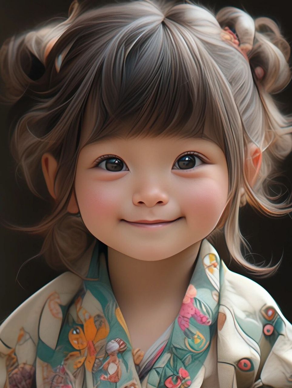 midjourney99中国风可爱小女孩头像