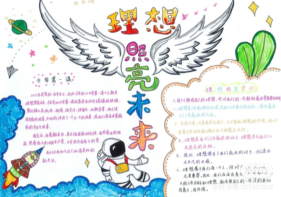 理想照耀未来手抄报