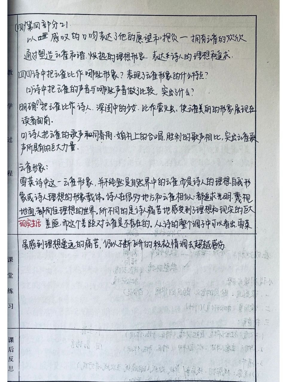 高一必修上《致云雀》雪莱 #语文笔记# #高中语文怎么学# #高一##知识