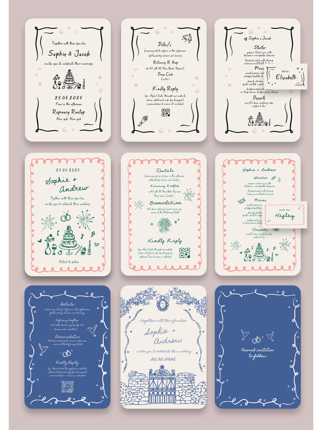 婚礼手绘邀请函#  #婚礼邀请函模板