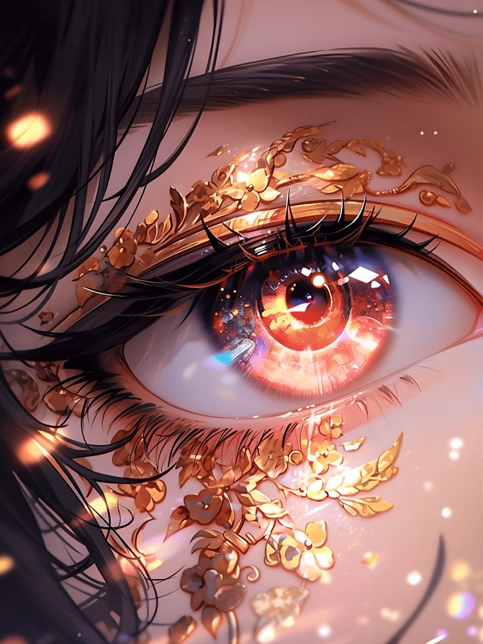 魅惑之姿|描金凤纹紫瞳眼饰-眼睛特写镜头 99喜欢透过山城的雾气