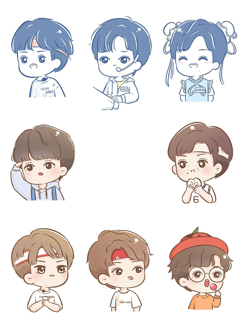 tnt时代少年团丨q版可爱头像简笔画合集 整理了一下近期画的时代少年