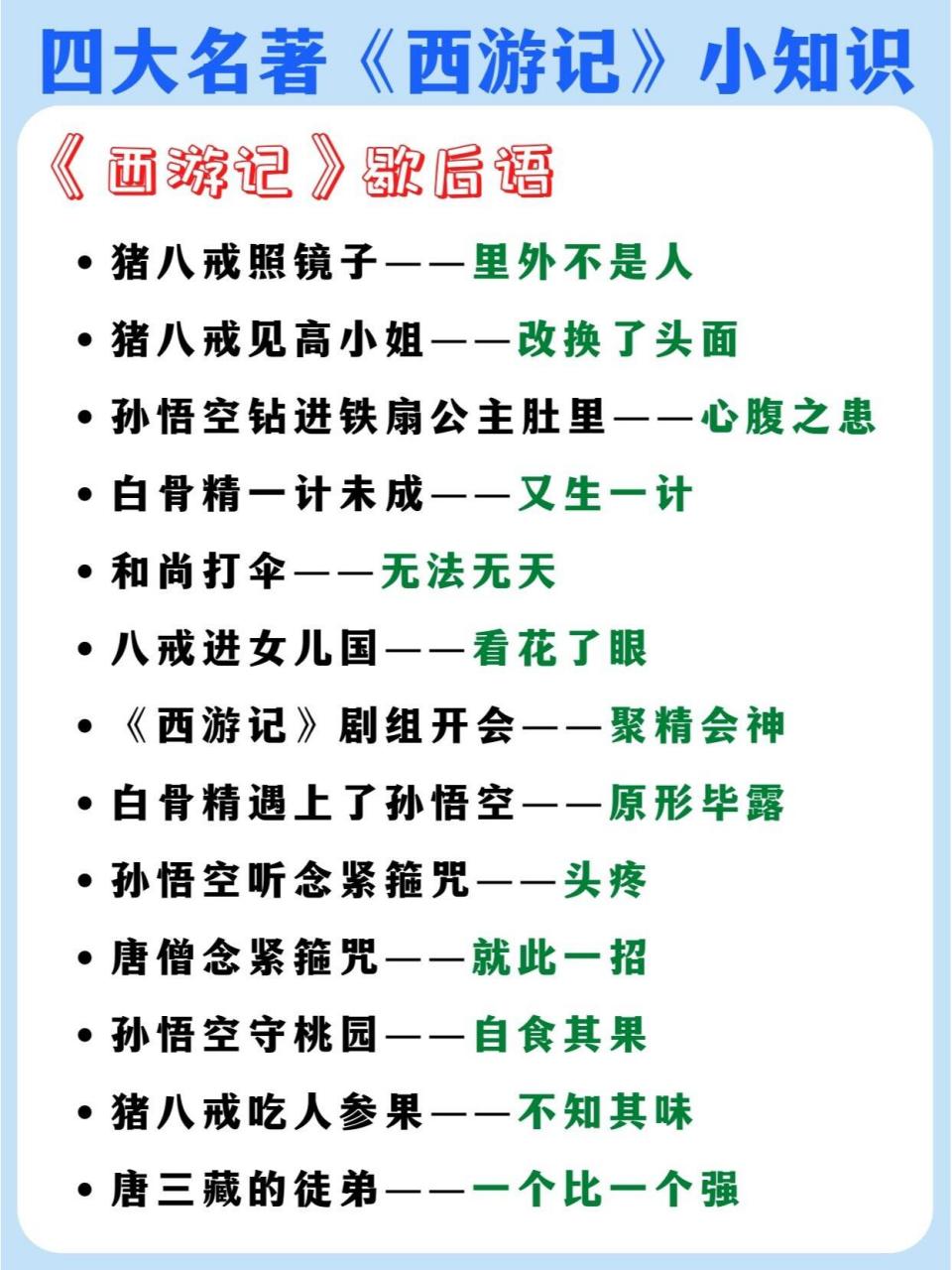 四大名著《西游记》基本知识点98