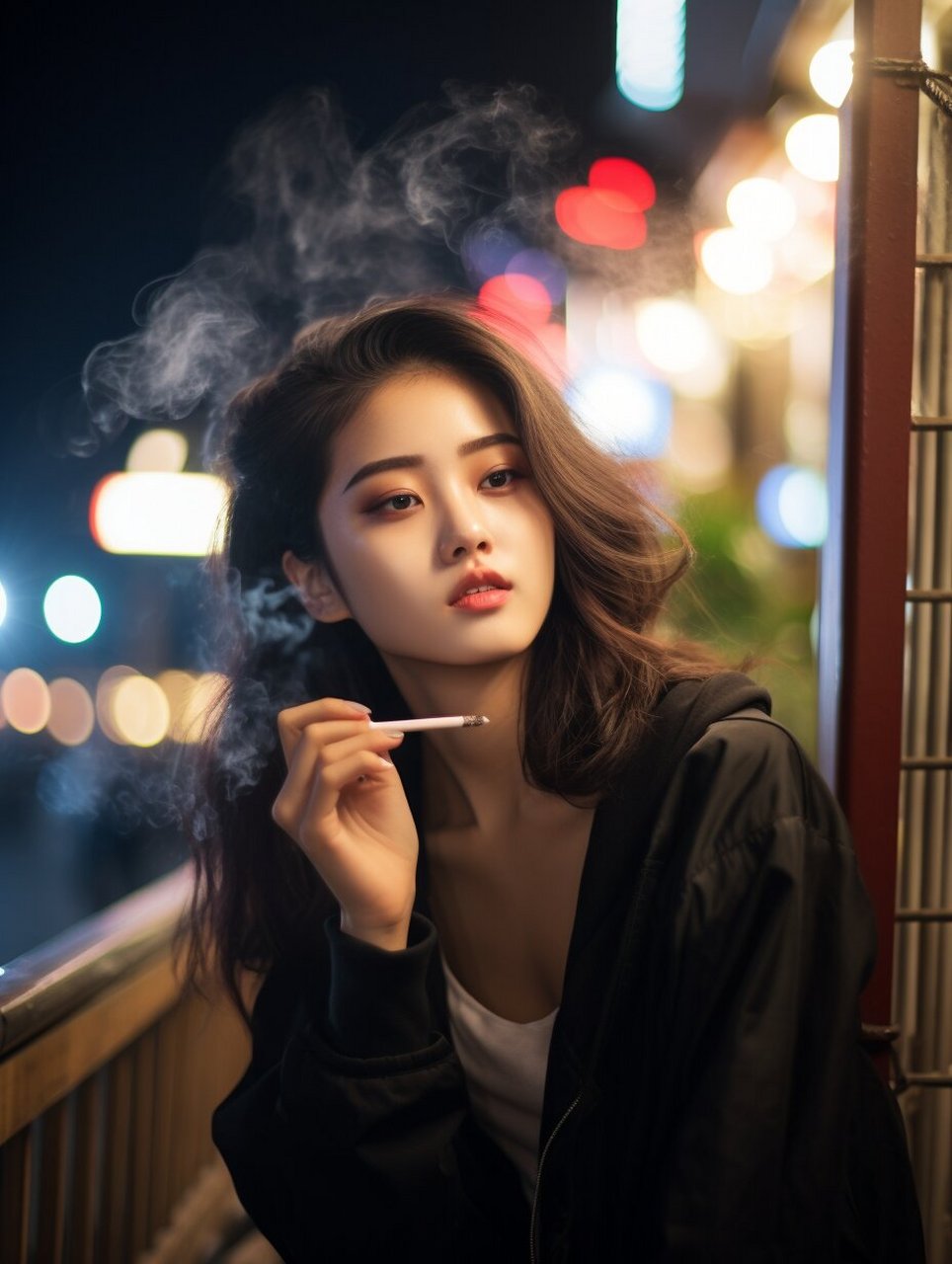 女人的抽烟姿势最美图片