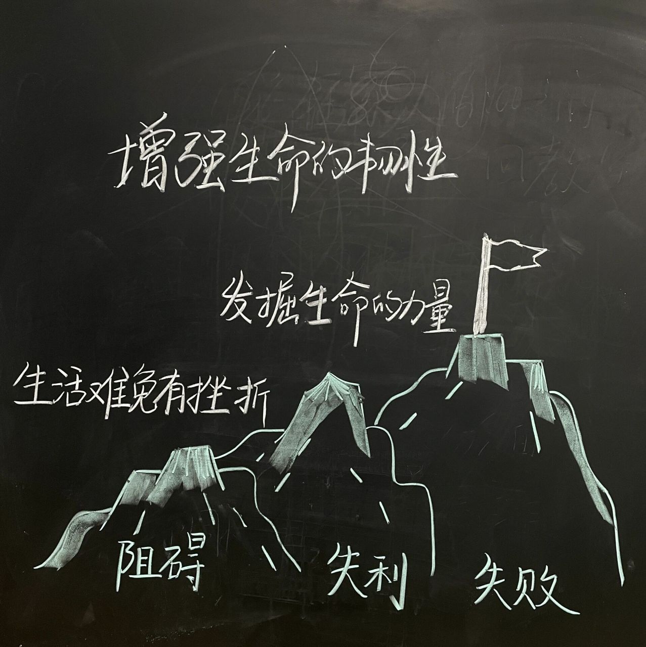 原创板书|初中政治七上增强生命的韧性   第一幅图能看出来是山吗画画