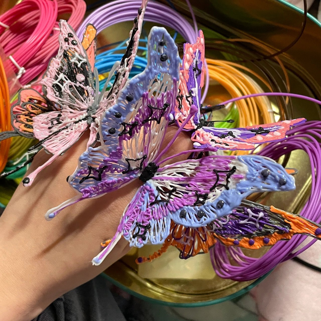 3d打印笔|蝴蝶03戒指 今天奋斗一下午为周末的集市做准备 做了好多