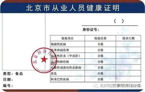 北京健康证图片2022图片