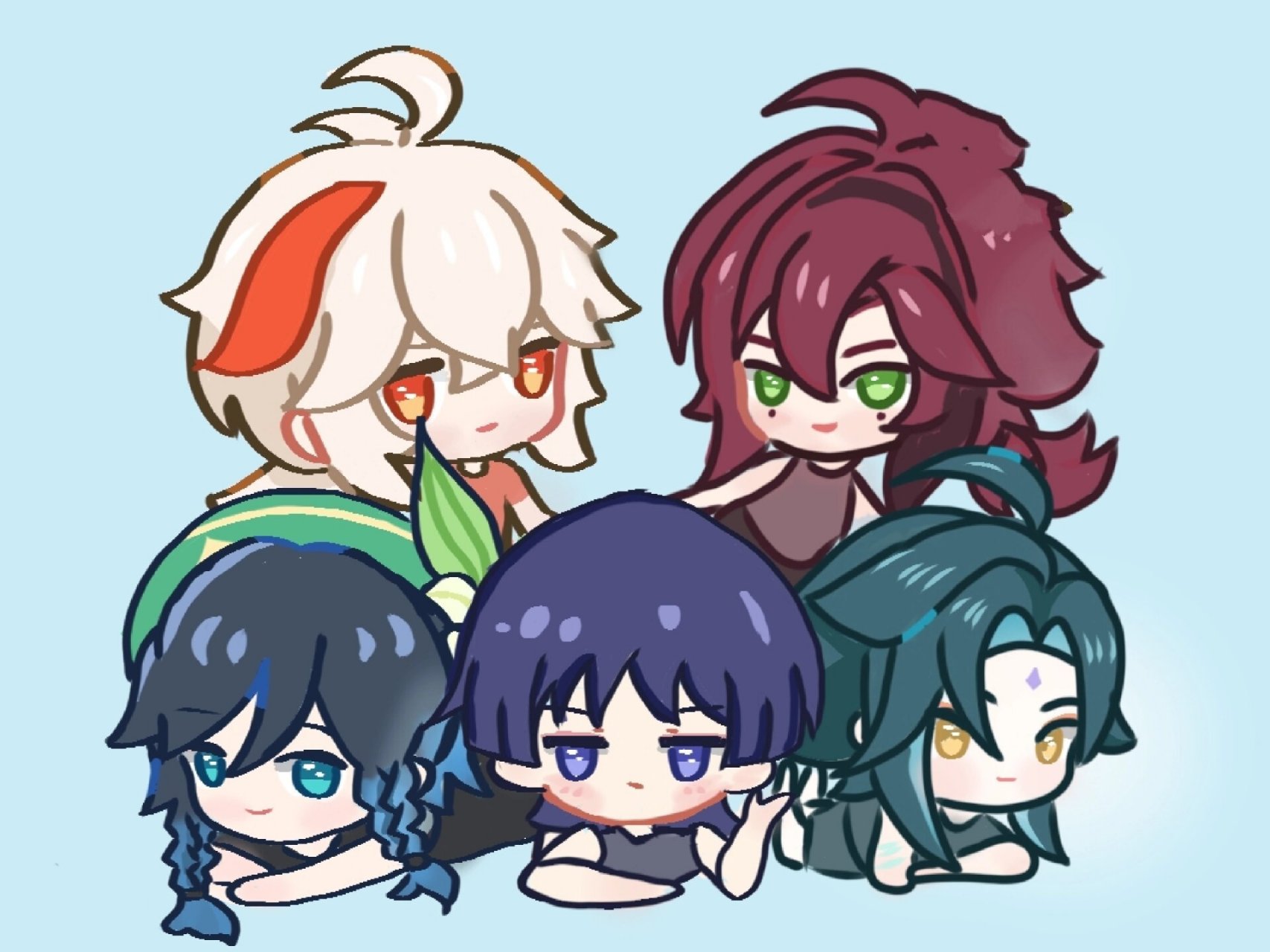 自己画的q版五风男