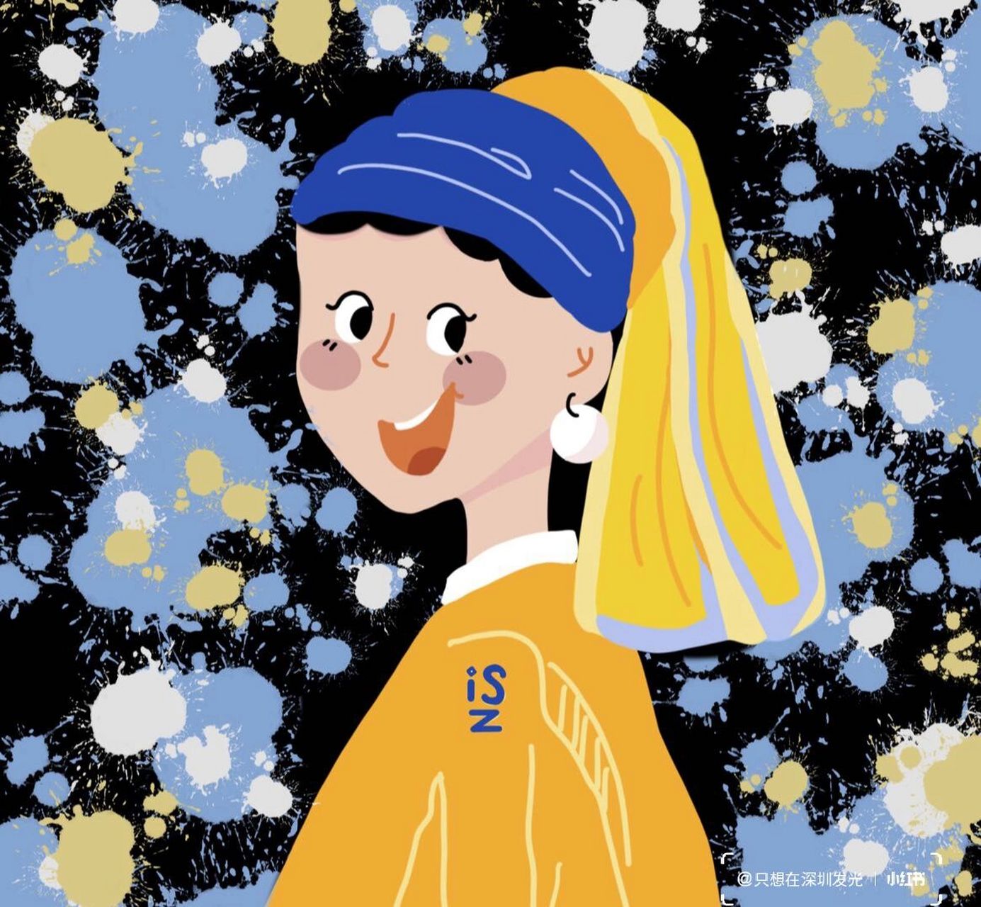 很多人都画过的《戴珍珠耳环的少女》 约翰内斯61维米尔的画作 那就
