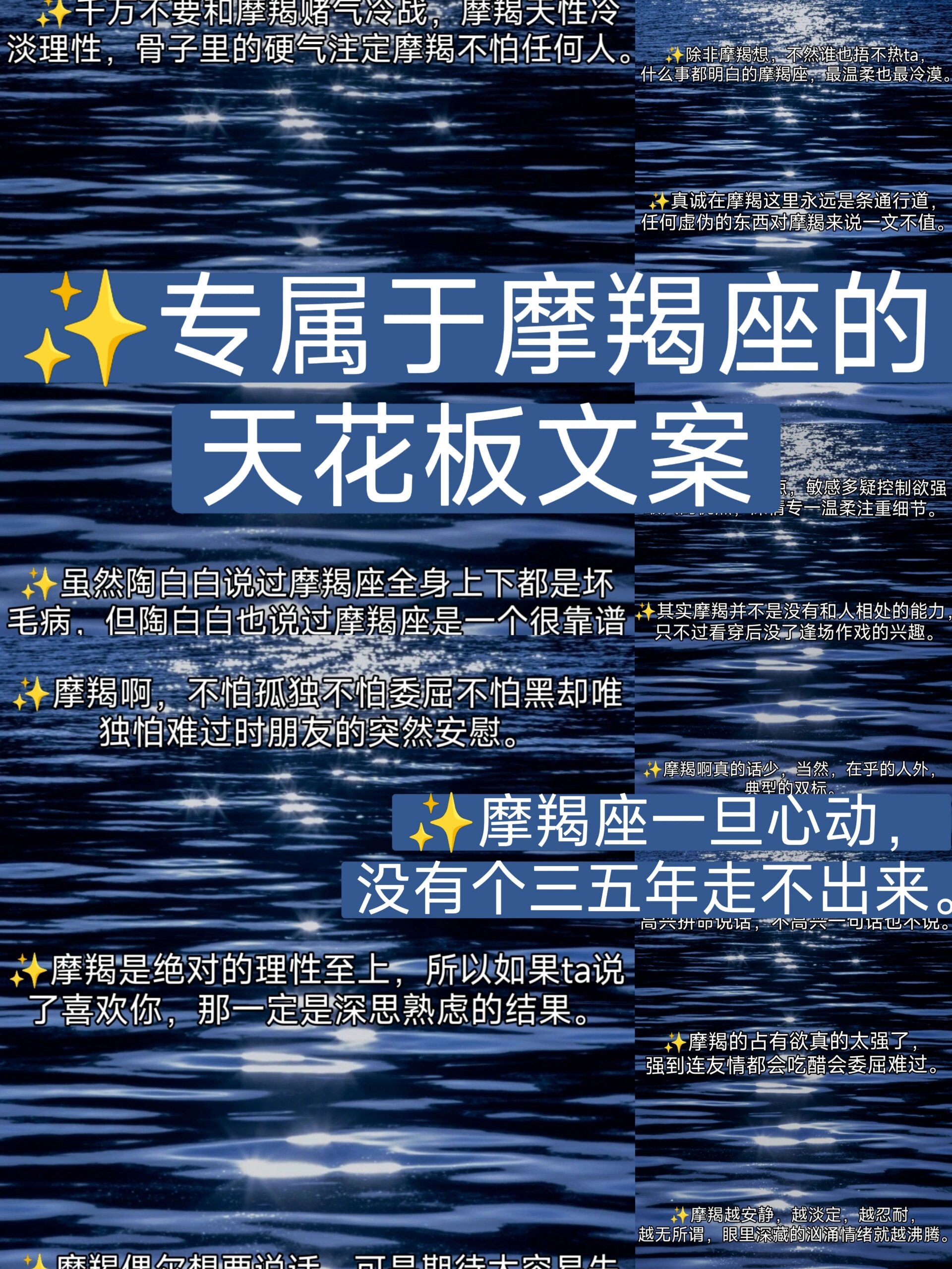 78专属于摩羯座的天花板文案温柔又冷漠 78摩羯性格很奇怪