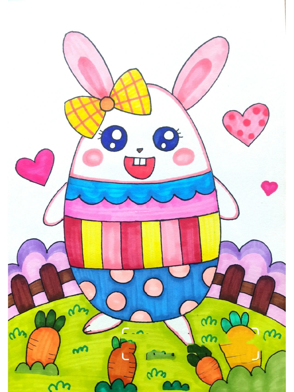 可爱的小白兔 儿童画图片