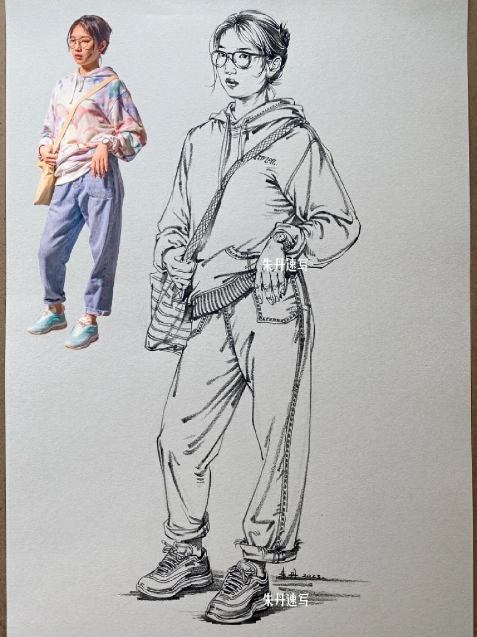 单人站姿人物速写九图步骤图来啦 单人速写作画步骤,快收藏起来!