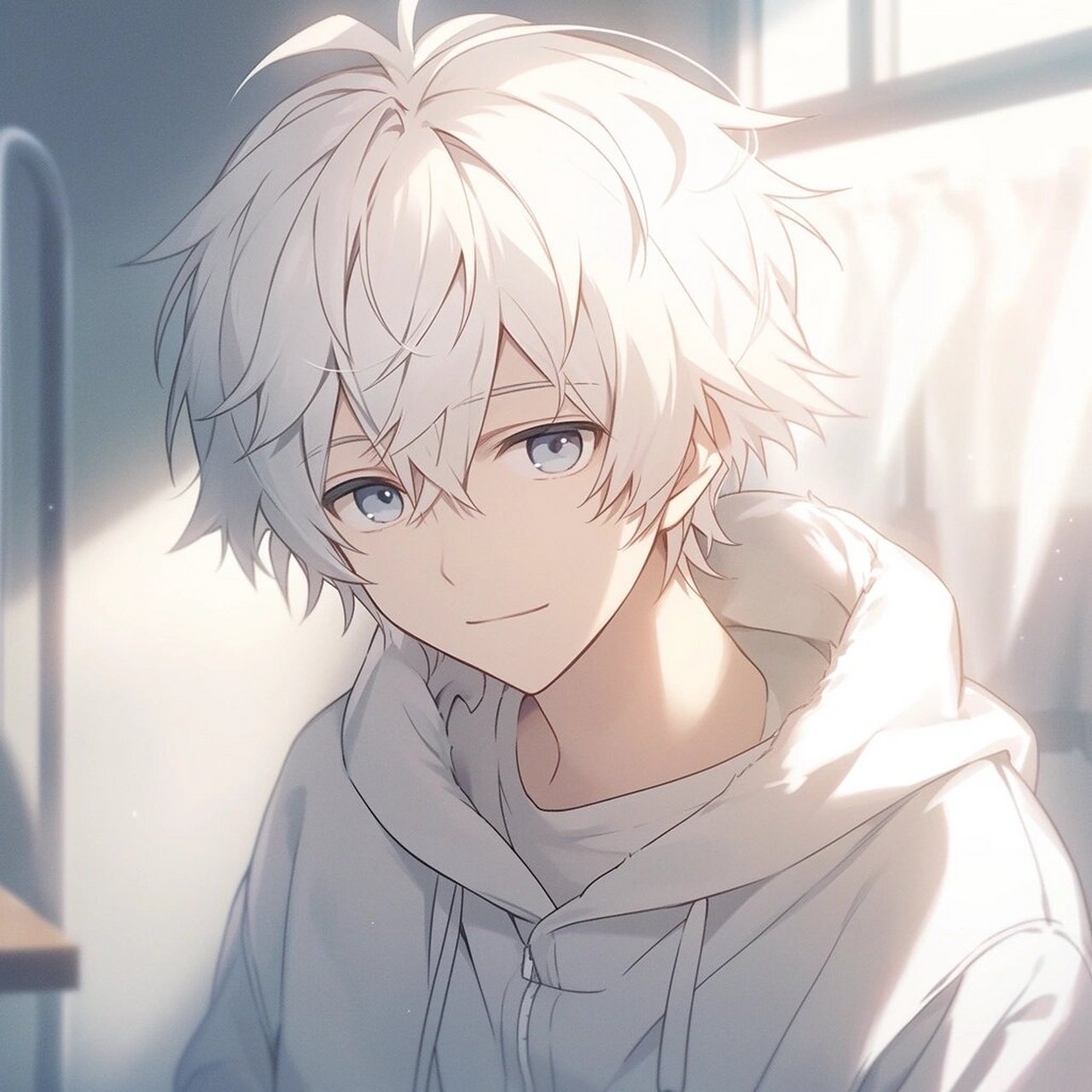 动漫头像|白发男头(3)