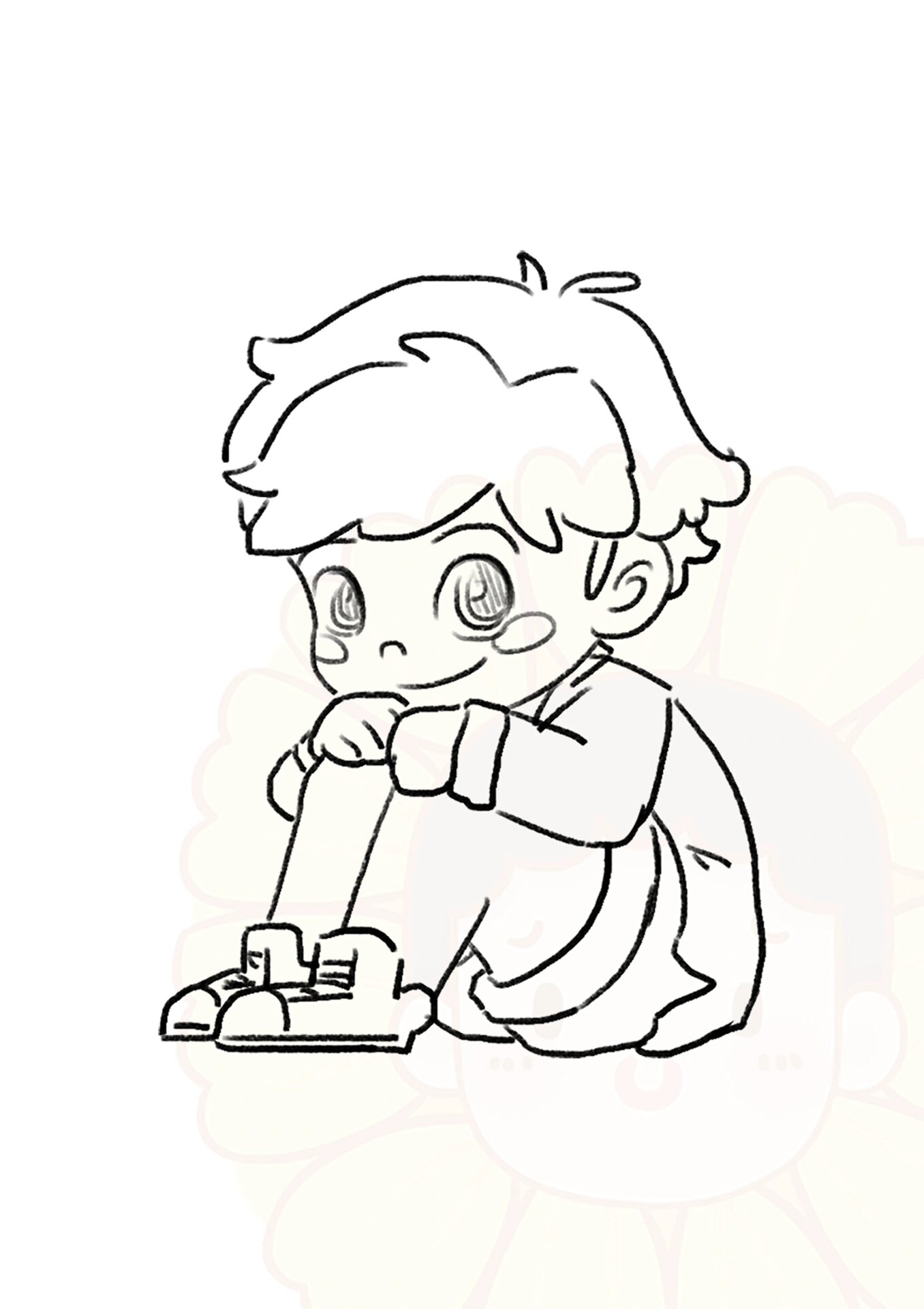 绘画素材|q版人物坐姿大合集75 爱画q版的友友看过来!