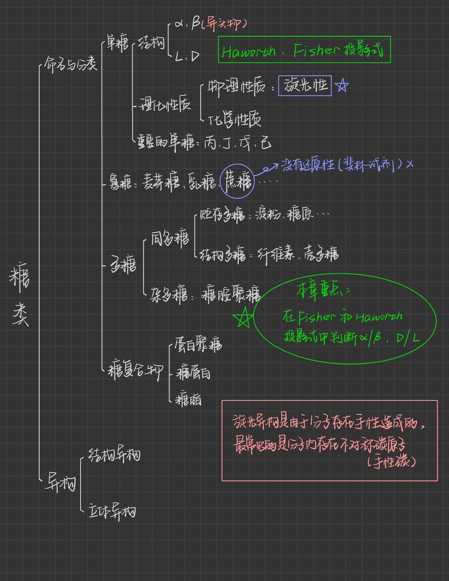 生物化学糖类思维导图图片