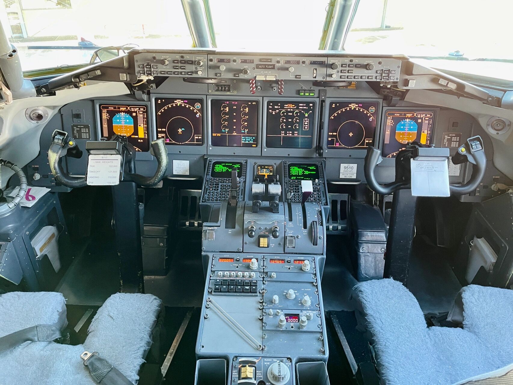 达美航空 波音717 驾驶舱 今天飞波音717-200 n951at 底特律(dtw)