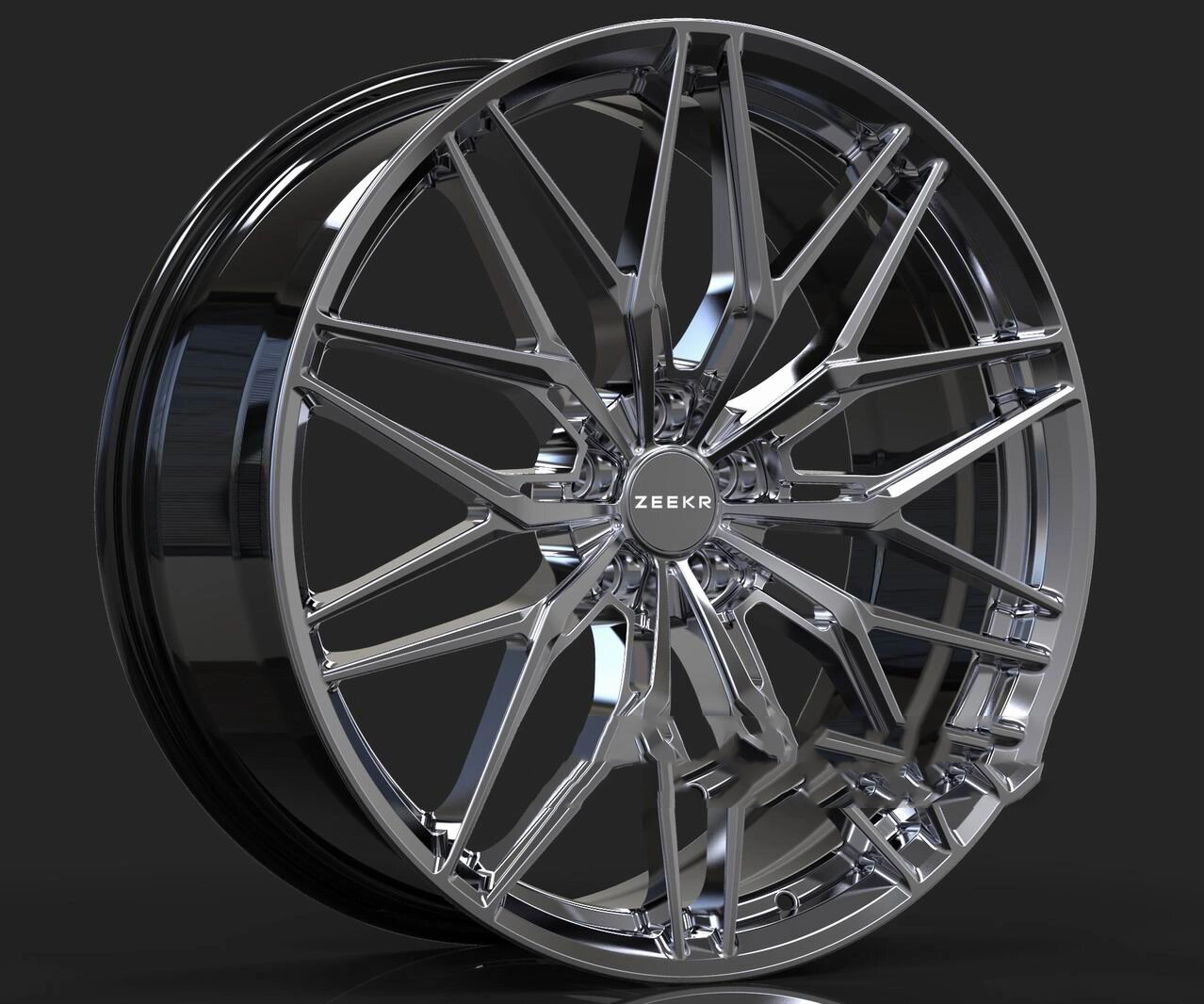 极氪001|锻造轮毂改装案例-478期 极氪001,锻造轮毂改装 21寸,高亮黑