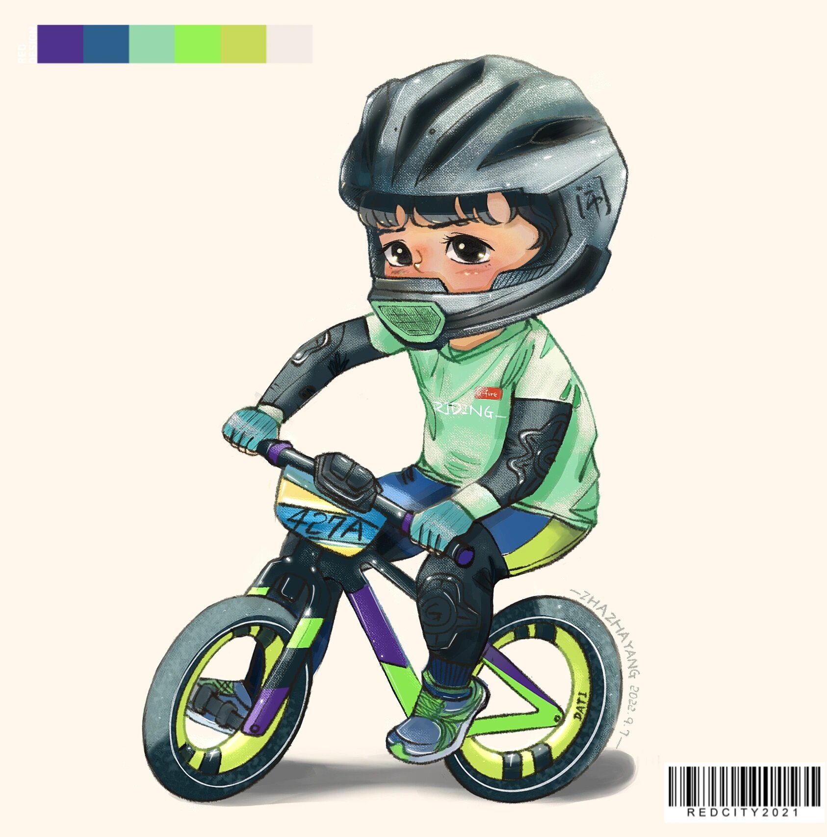 ipad手绘平衡车小车手