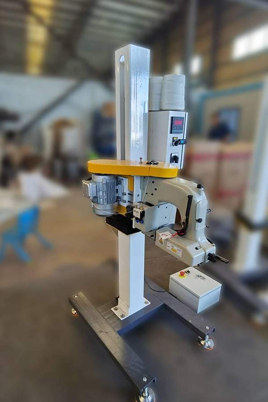 双线封口机全自动编织袋自动折边输送缝包机 升降可移动缝包机, 